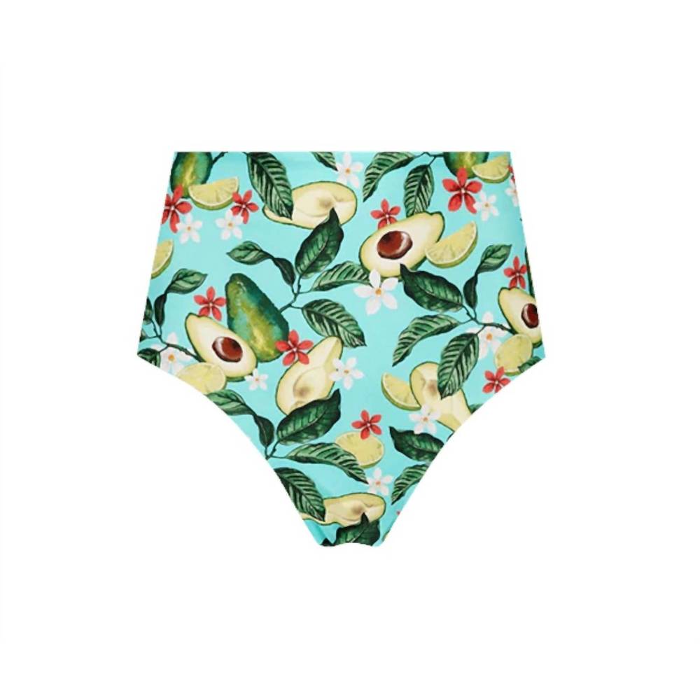NEW LIA SAHARA women's high waist bikini bottom in avocado lover